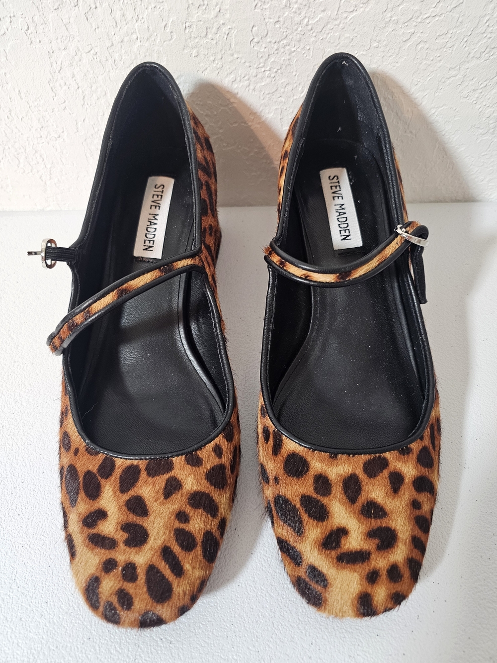 Steve Madden Women's Leopard Print Mary Jane Flats - Brown/Black